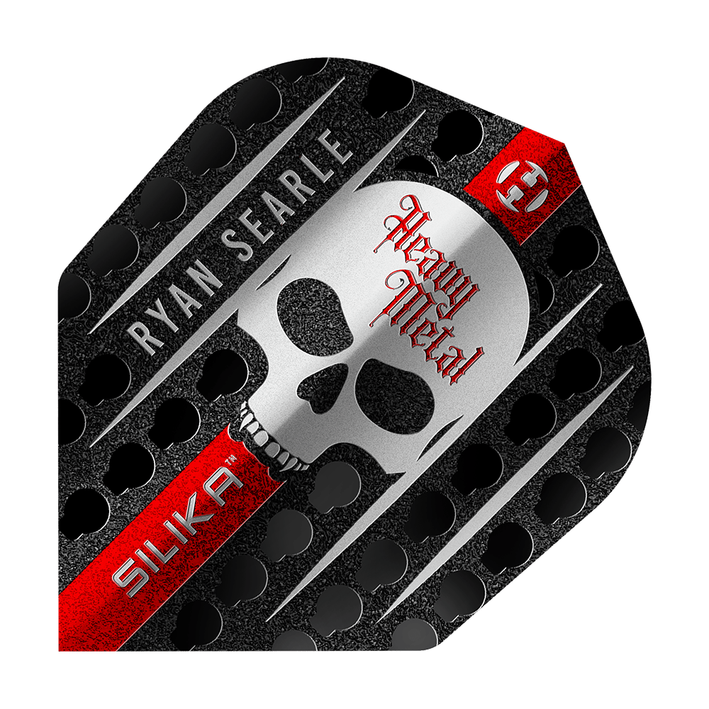 Dies ist ein Bild von Harrows Silika Ryan Searle Series 3 No6 Flights. Das Produkt zeigt spezielle Dart-Flights aus einer limitierten Serie.